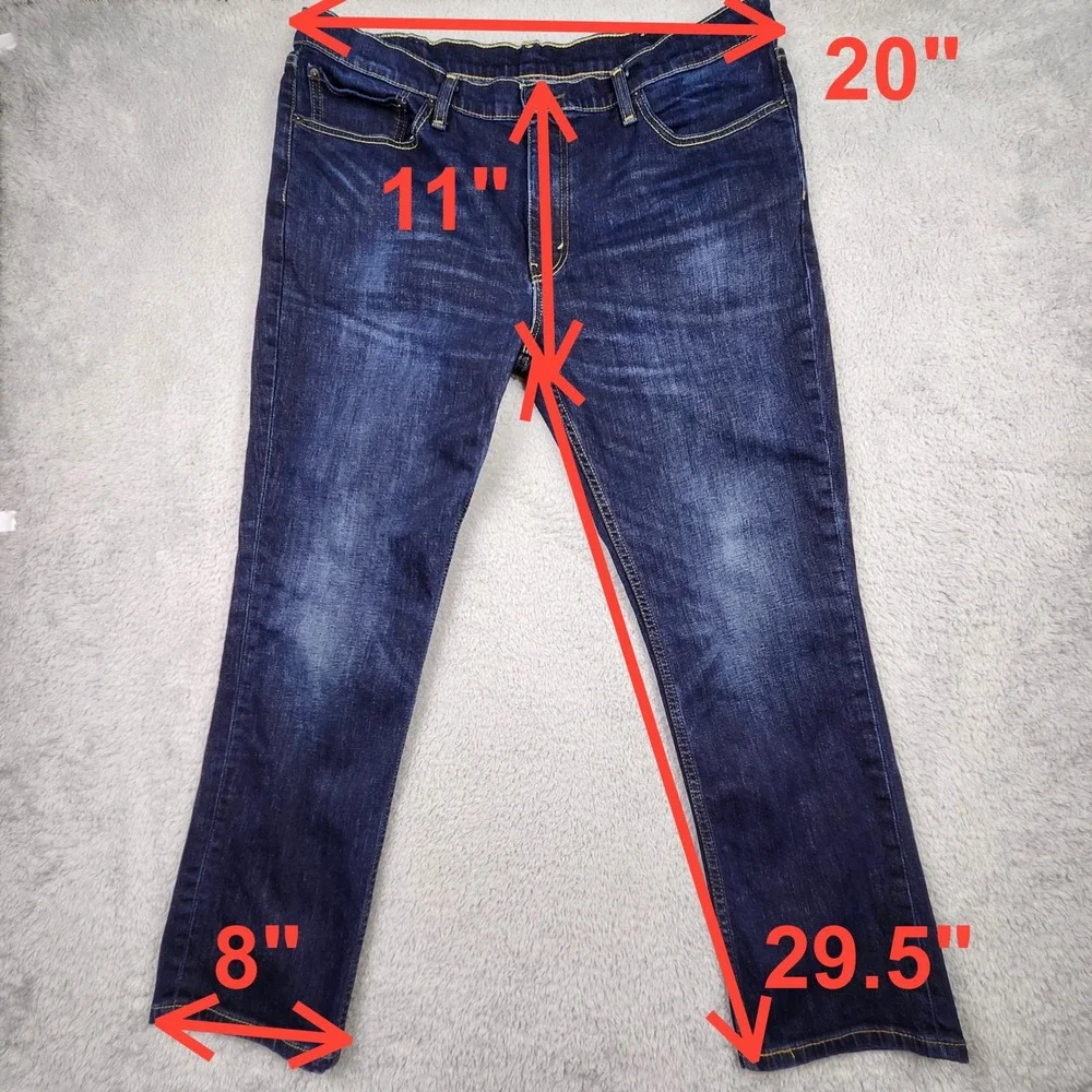 Levi 511 Slim Fit Jeans Mens 40x30 Dark Wash Stretch Denim Distressed Streetwear